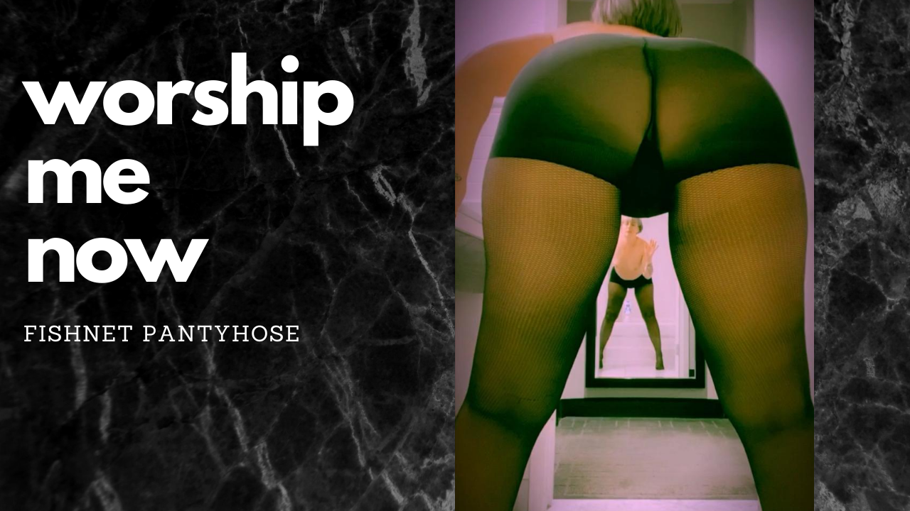 Posing In Black Fishnet Pantyhose